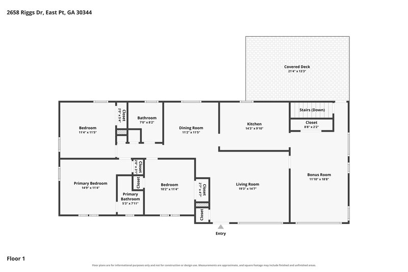 1,785/Mo, 2658 Riggs Drive East Point, GA 30344 Floor Plan View 2