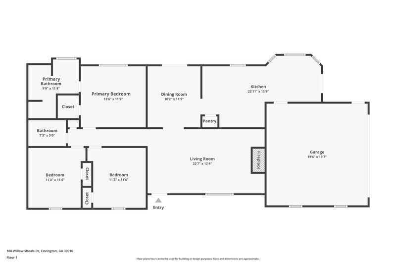 2,100/Mo, 160 Willow Shoals Drive Covington, GA 30016 Floorplan View