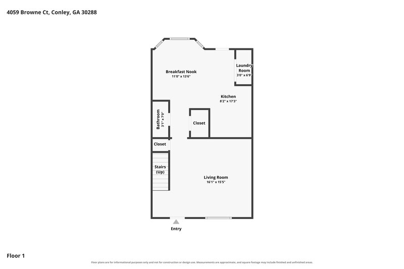 1,645/Mo, 4059 Browne Court Conley, GA 30288 Floor Plan View