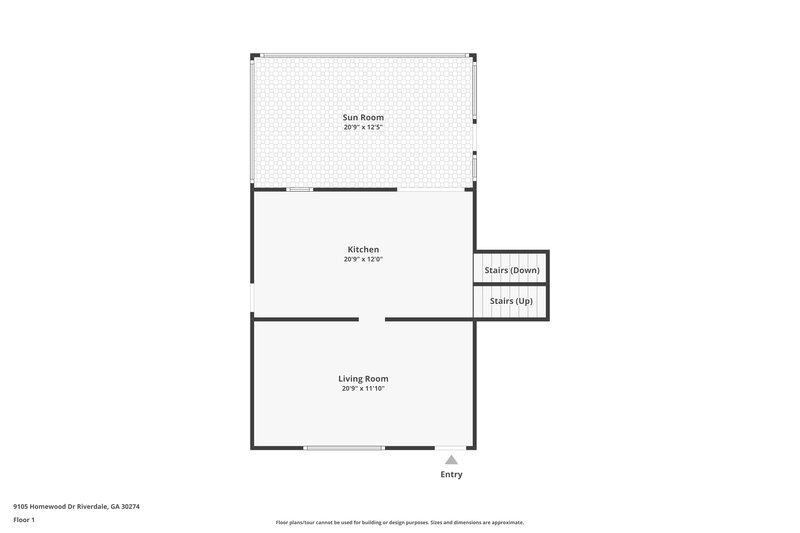 1,705/Mo, 9105 Homewood Drive Riverdale, GA 30274 Floorplan View