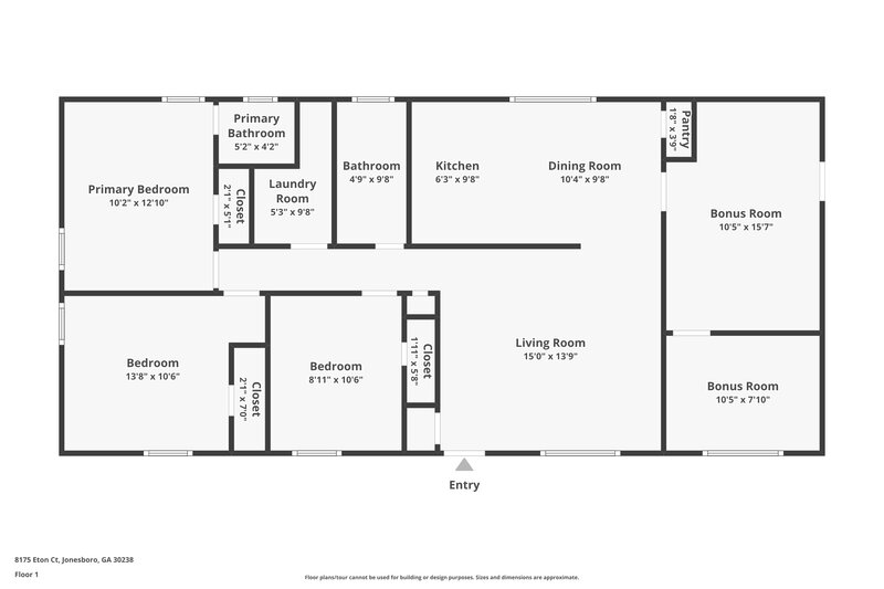 2,210/Mo, 8175 Eton Court Jonesboro, GA 30238 Floor Plan View