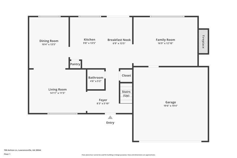 1,890/Mo, 700 Ashton Lane Lawrenceville, GA 30044 Floor Plan View