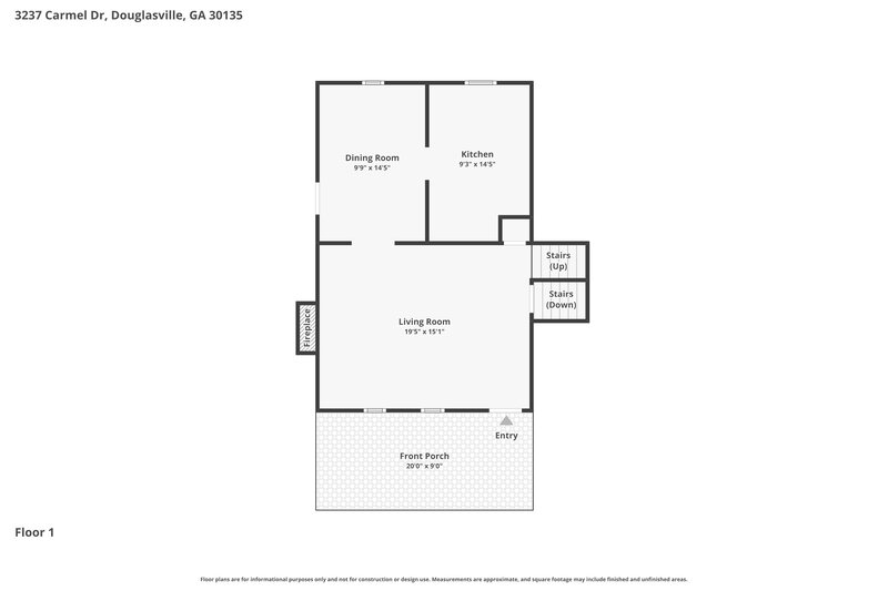 1,765/Mo, 3237 Carmel Drive Douglasville, GA 30135 Floorplan View 2