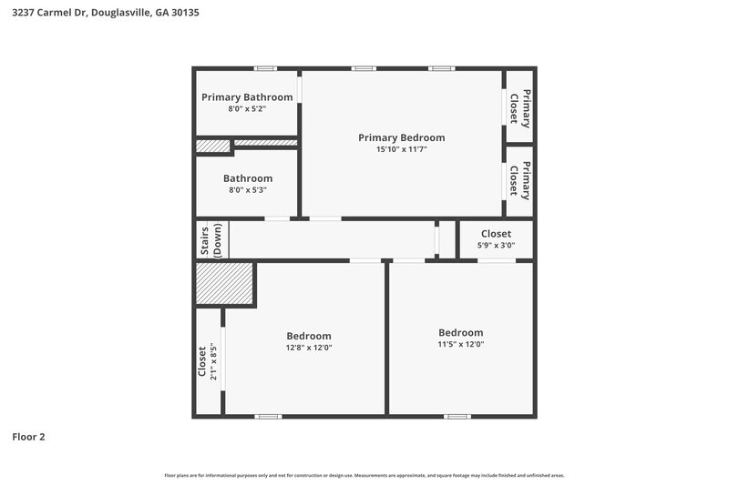 1,765/Mo, 3237 Carmel Drive Douglasville, GA 30135 Floorplan View 3