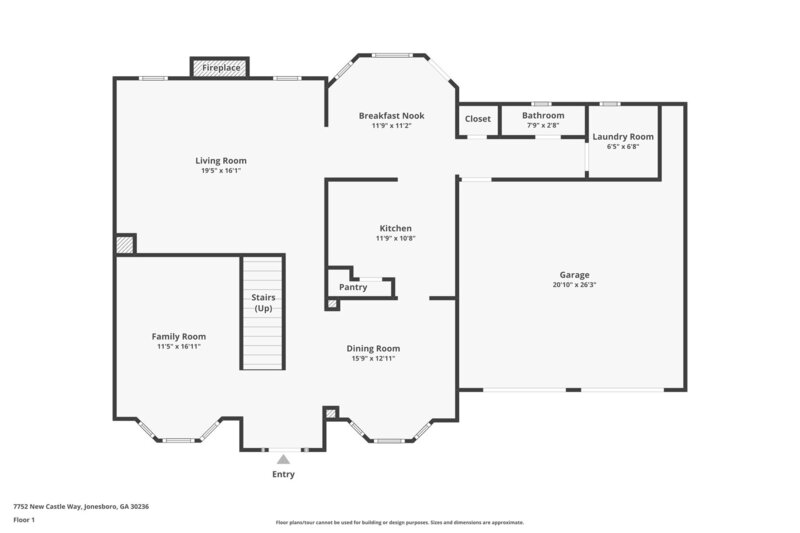 2,175/Mo, 7752 New Castle Way Jonesboro, GA 30236 Floorplan View