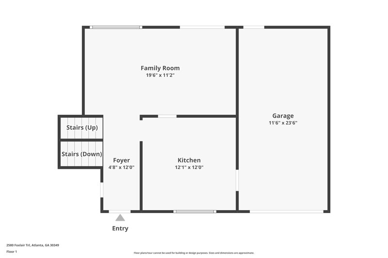 1,680/Mo, 2580 Foxlair Trail Atlanta, GA 30349 Floor Plan View