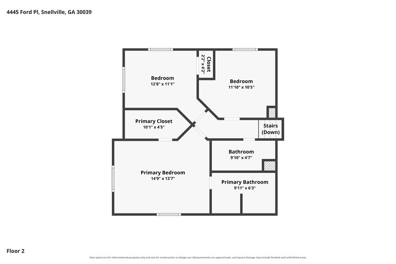 2,145/Mo, 4445 Ford Place Snellville, GA 30039 Floorplan View