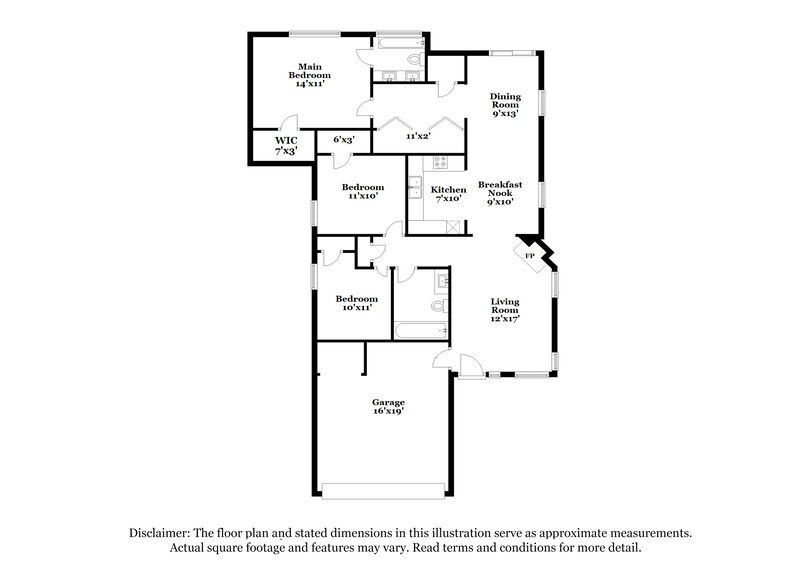 1,680/Mo, 1921 Boatswain Drive Hampton, GA 30228 Floorplan View
