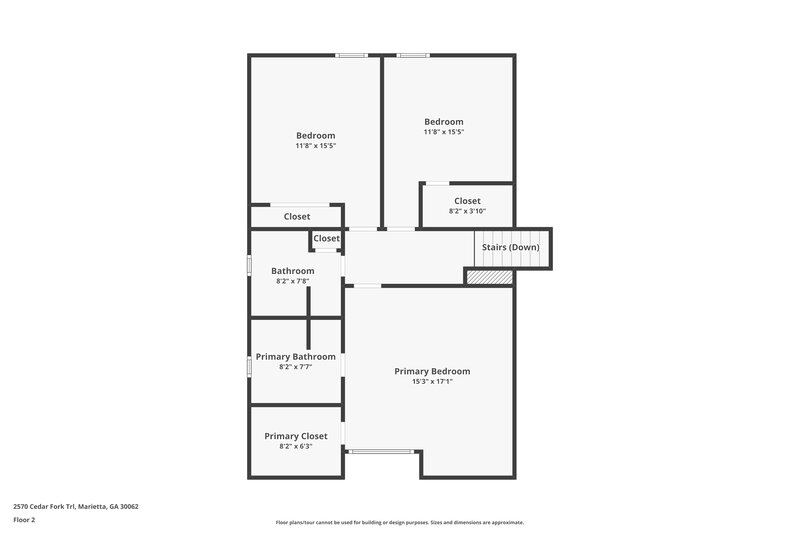 2,480/Mo, 2570 Cedar Fork Trail Marietta, GA 30062 Floor Plan View 3