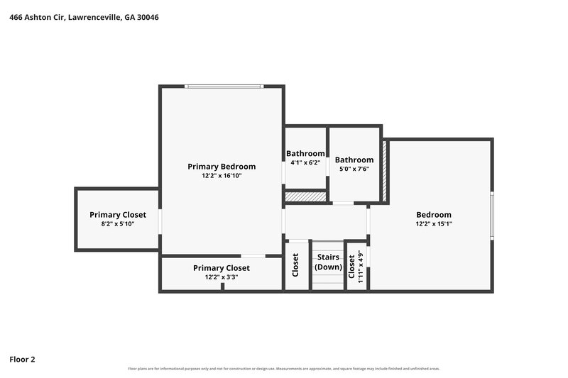 2,180/Mo, 466 Ashton Cir Lawrenceville, GA 30046 Floor Plan View 2
