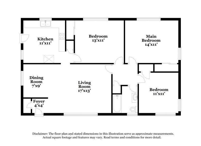 1,505/Mo, 3625 Pacific Dr SW Atlanta, GA 30331 Floor Plan View