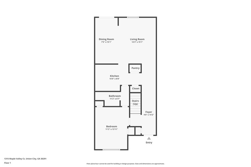 1,915/Mo, 1315 Maple Valley Court Union City, GA 30291 Floor Plan View