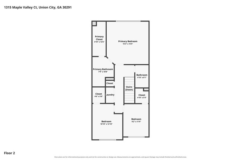 1,785/Mo, 1315 Maple Valley Court Union City, GA 30291 Floorplan View 2