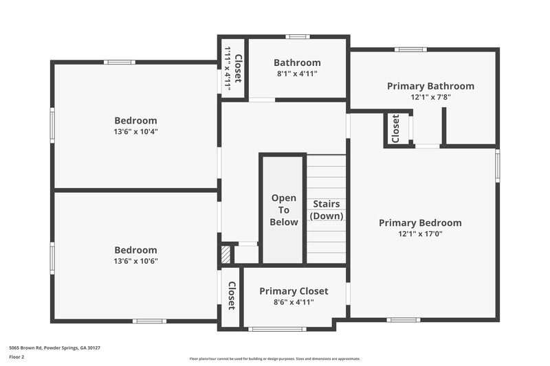 1,875/Mo, 5065 Brown Road Powder Springs, GA 30127 Floor Plan View 2