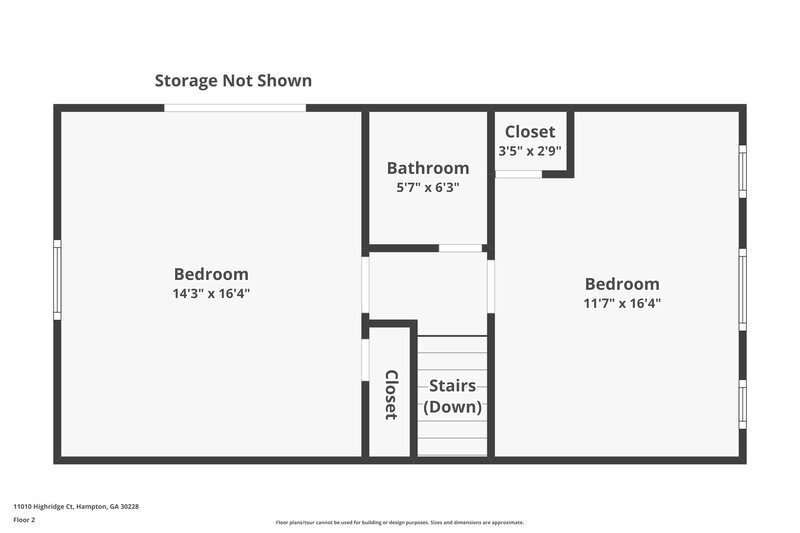 1,605/Mo, 11010 Highridge Court Hampton, GA 30228 Floor Plan View 2