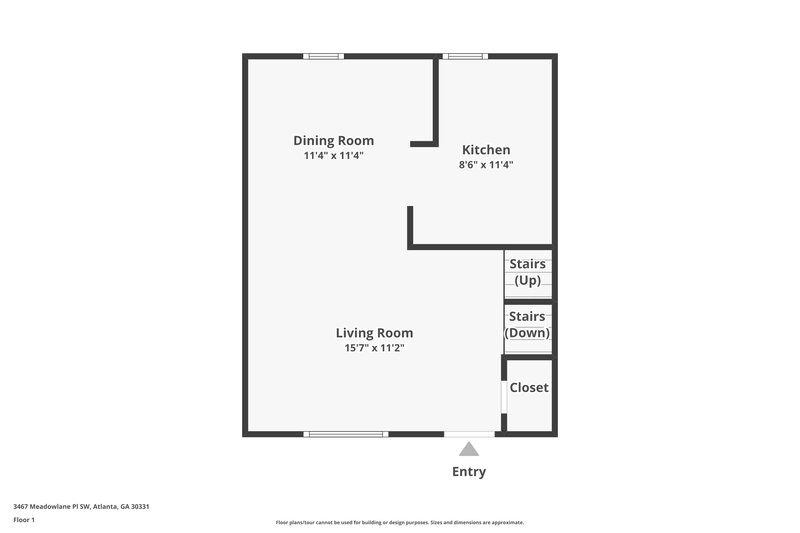 2,005/Mo, 3467 Meadowlane Place SW Atlanta, GA 30331 Floor Plan View