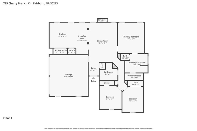 1,860/Mo, 725 Cherry Branch Cir Fairburn, GA 30213 No Caption View