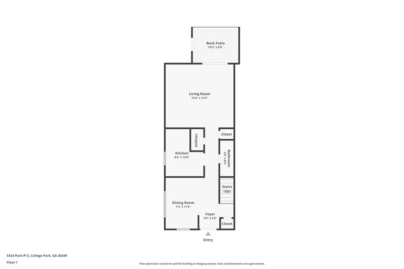 1,450/Mo, 5424 Park Pl Atlanta, GA 30349 Floor Plan View