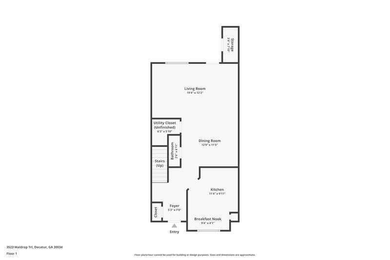 1,615/Mo, 3523 Waldrop Trl Decatur, GA 30034 Floor Plan View