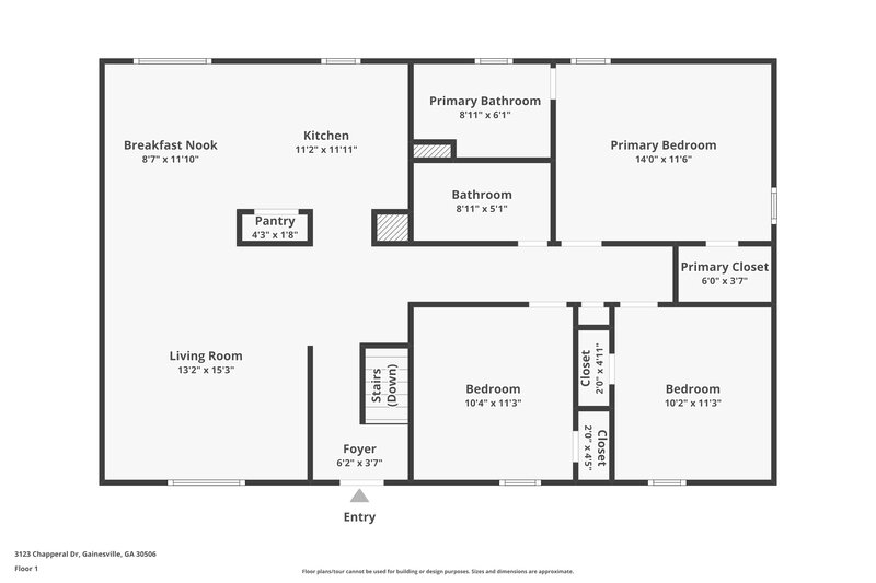1,845/Mo, 3123 Chapperal Dr Gainesville, GA 30506 Floor Plan View