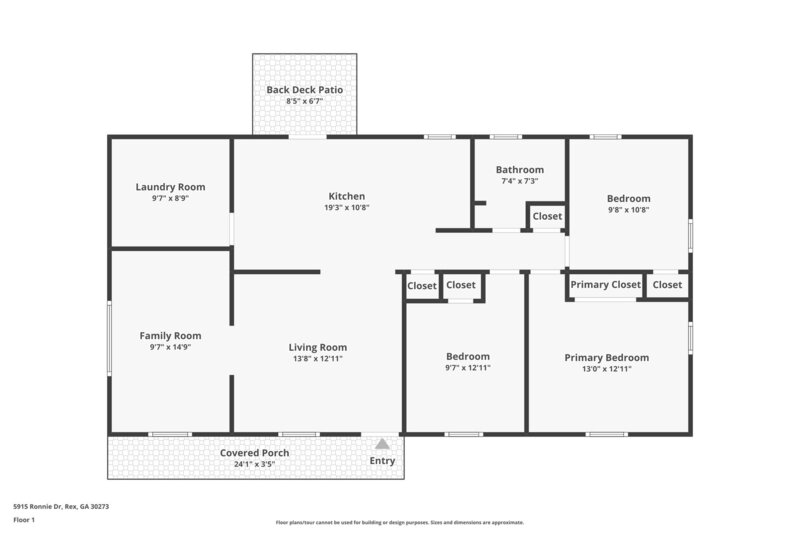 1,500/Mo, 5915 Ronnie Dr Rex, GA 30273 Floorplan View