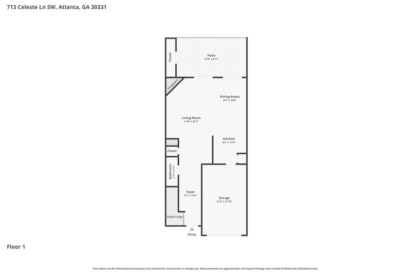 2,325/Mo, 713 Celeste Ln SW Atlanta, GA 30331 Floor Plan View