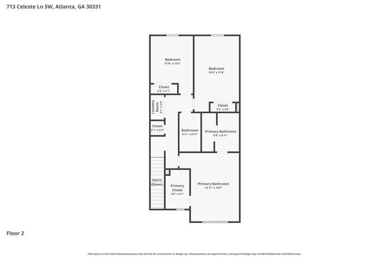 2,325/Mo, 713 Celeste Ln SW Atlanta, GA 30331 Floor Plan View 2