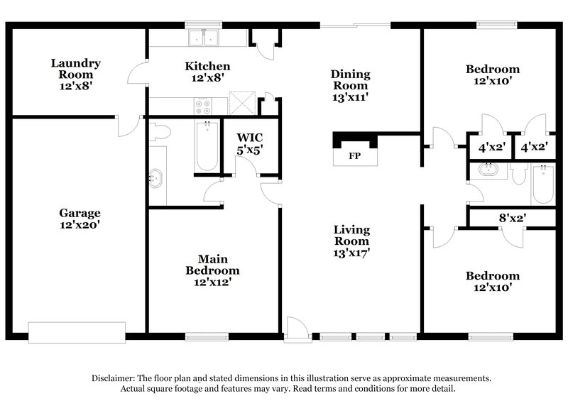 1,825/Mo, 2419 Old Rex Morrow Rd Ellenwood, GA 30294 Floor Plan View