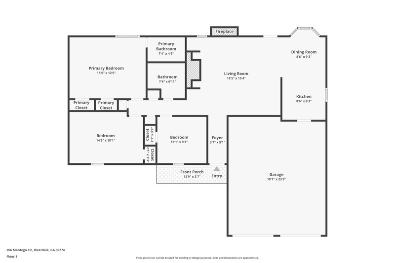 1,695/Mo, 266 Montego Cir Riverdale, GA 30274 Floor Plan View