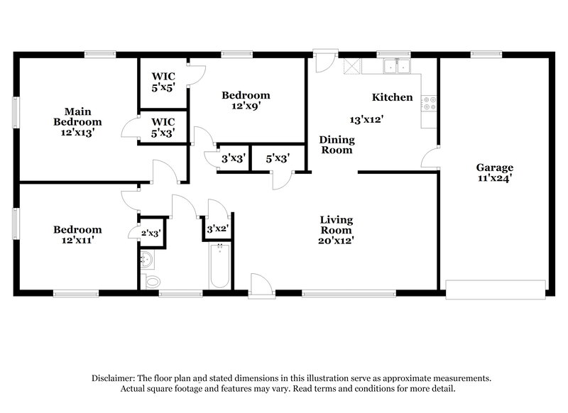 1,340/Mo, 8540 Stonewall Jackson Dr Jonesboro, GA 30238 Floor Plan View