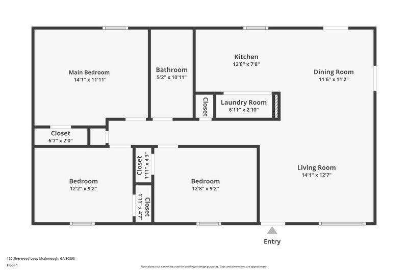 2,080/Mo, 120 Sherwood Loop McDonough, GA 30253 Floor Plan View