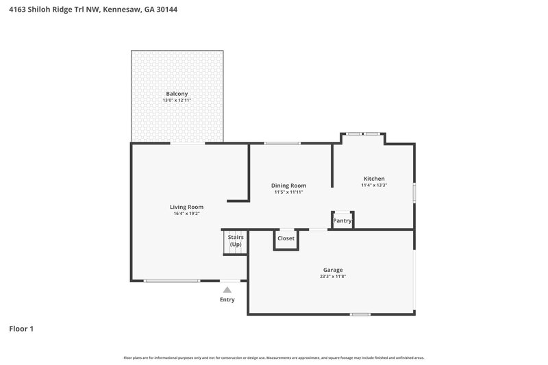 2,215/Mo, 4163 Shiloh Ridge Trl Nw Kennesaw, GA 30144 Floor Plan View