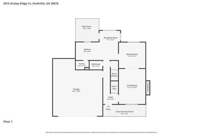 2,520/Mo, 3015 Ansley Ridge Ct Snellville, GA 30078 Floor Plan View 2