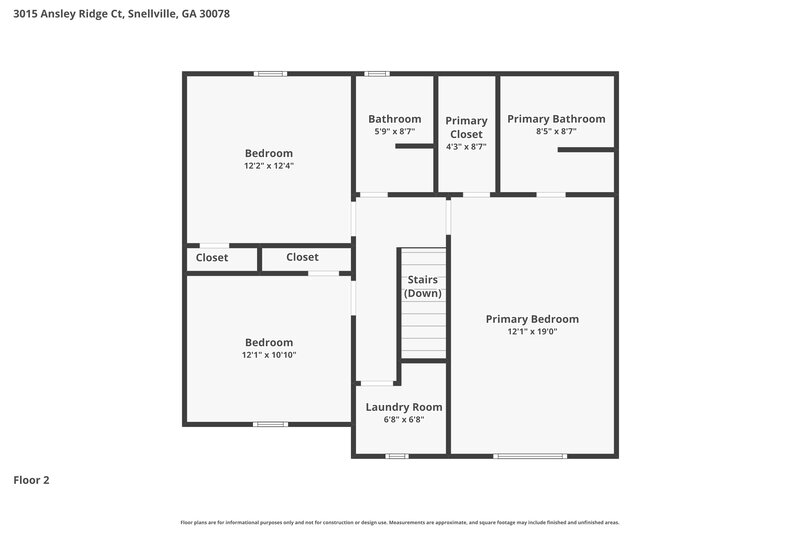 2,520/Mo, 3015 Ansley Ridge Ct Snellville, GA 30078 Floor Plan View 3