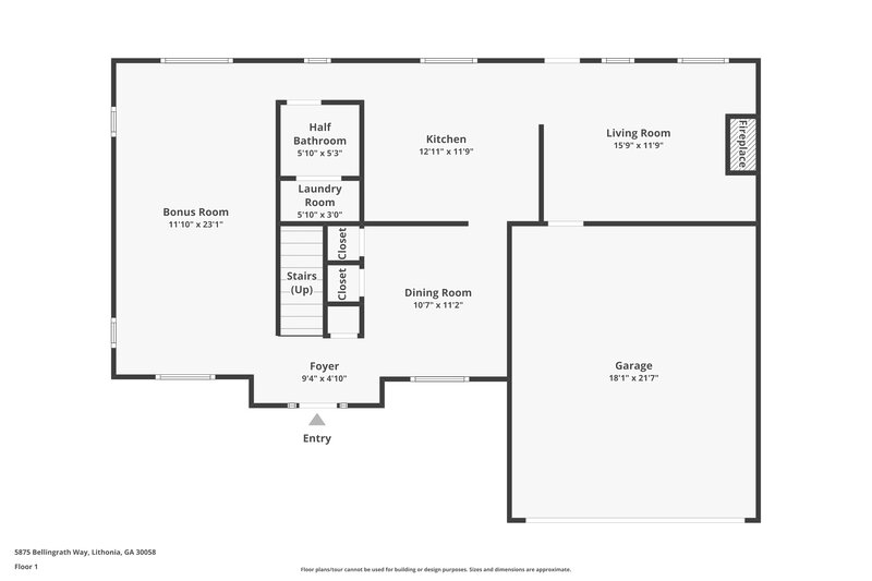 1,835/Mo, 5875 Bellingrath Way Lithonia, GA 30058 Floor Plan View