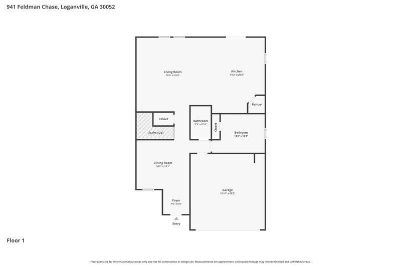 2,680/Mo, 941 Feldman Chase Loganville, GA 30052 Floor Plan View