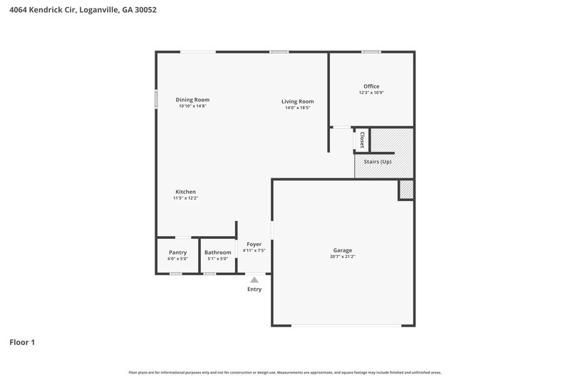 2,470/Mo, 4064 Kendrick Circle Loganville, GA 30052 Floorplan View