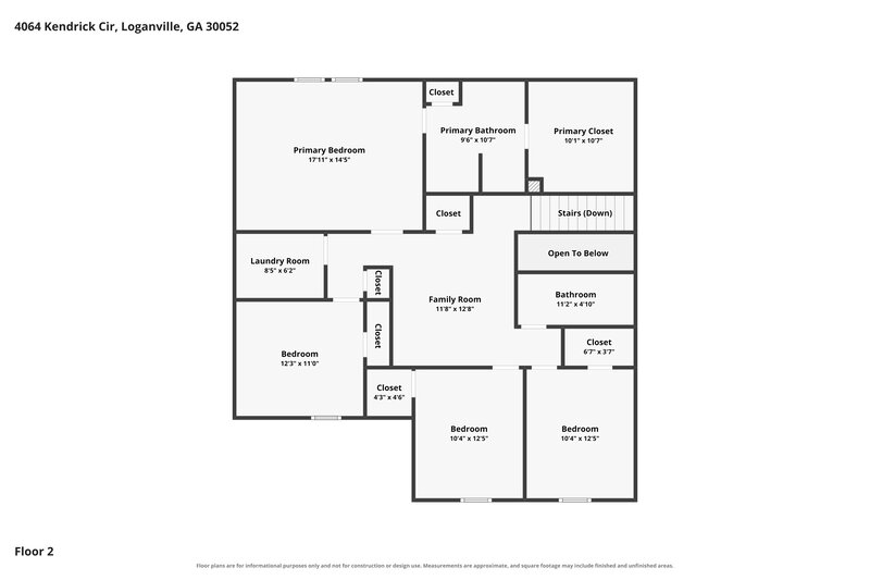 2,255/Mo, 4064 Kendrick Circle Loganville, GA 30052 Floorplan View 2