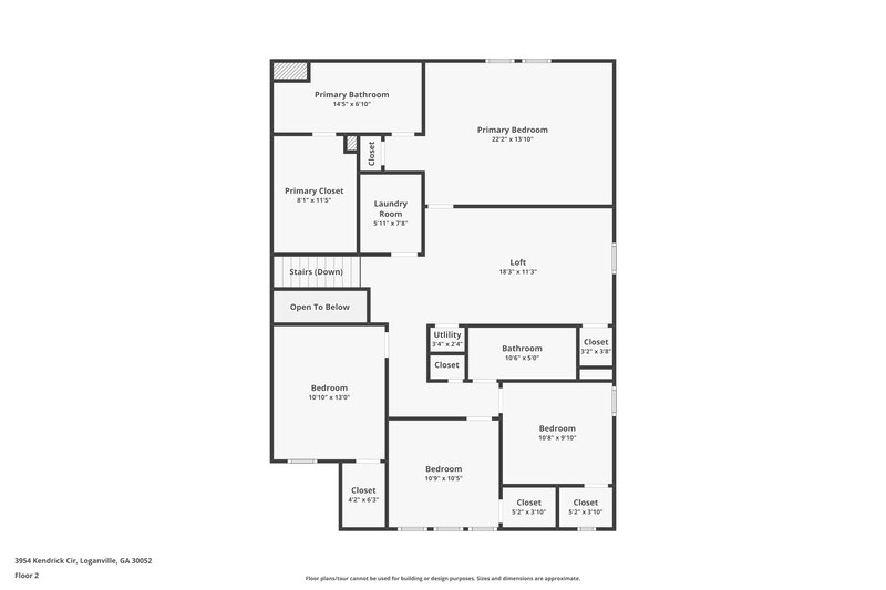 2,300/Mo, 3954 Kendrick Circle Loganville, GA 30052 Floor Plan View 2