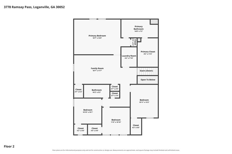 2,590/Mo, 3778 Ramsay Pass Loganville, GA 30052 Floor Plan View 2