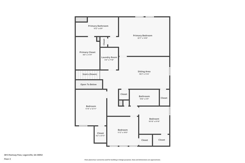 2,210/Mo, 3813 Ramsay Pass Loganville, GA 30052 Floor Plan View 2