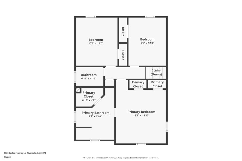1,730/Mo, 5860 Eagles Feather Ln Riverdale, GA 30274 Floor Plan View