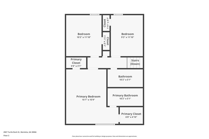 1,985/Mo, 4967 Turtle Rock Dr Marietta, GA 30066 Floor Plan View 3