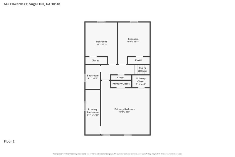 2,215/Mo, 649 Edwards Ct Sugar Hill, GA 30518 Floor Plan View 2