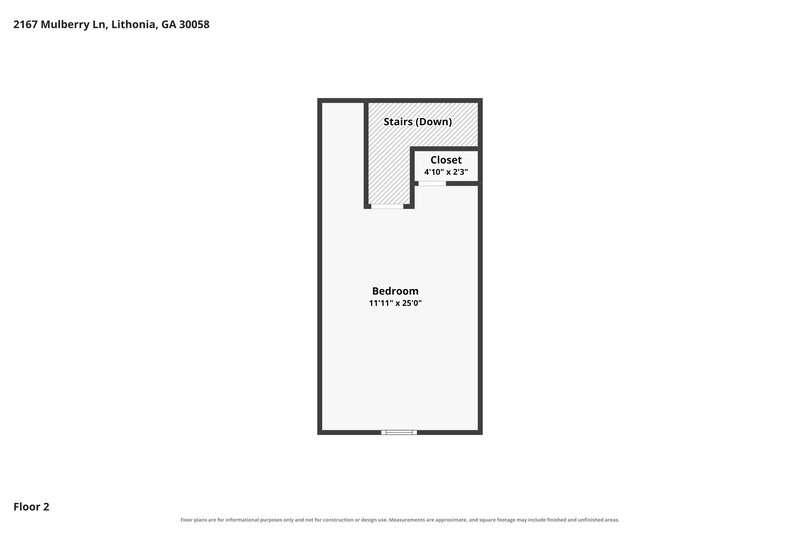 2,175/Mo, 2167 Mulberry Ln Lithonia, GA 30058 Floor Plan View 2