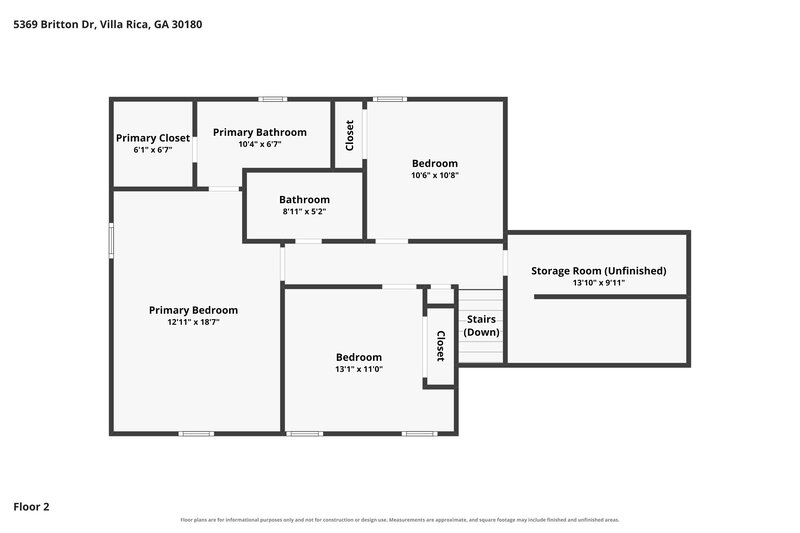 1,900/Mo, 5369 Britton Dr Villa Rica, GA 30180 Floor Plan View 2