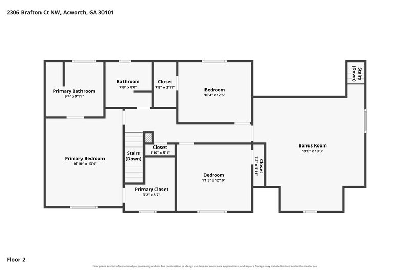 2,280/Mo, 2306 Brafton Ct NW Acworth, GA 30101 Floor Plan View