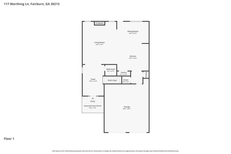 2,650/Mo, 117 Worthing Ln Fairburn, GA 30213 Floor Plan View