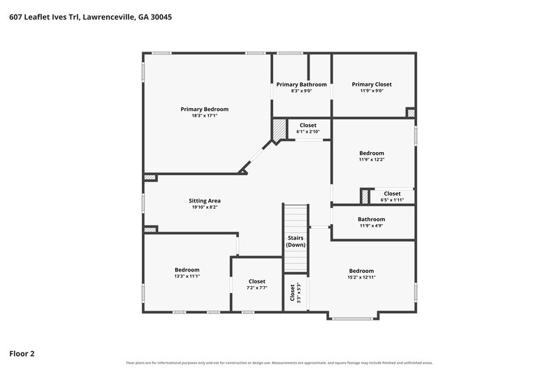 2,425/Mo, 607 Leaflet Ives Trl Lawrenceville, GA 30045 Floor Plan View