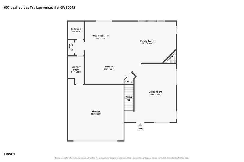 2,425/Mo, 607 Leaflet Ives Trl Lawrenceville, GA 30045 Floor Plan View 2